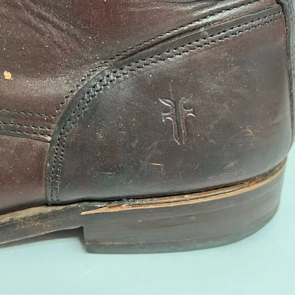 FRYE Walter Made In USA Lace Up Brown All Leather Boots Men's US 11 M